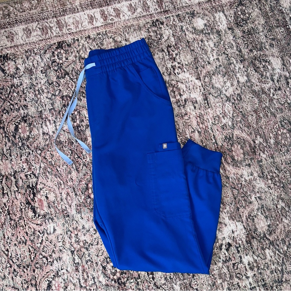 Figs Royal Blue High Waisted Uman Relaxed Jogger Scrub Pants - Size Medium